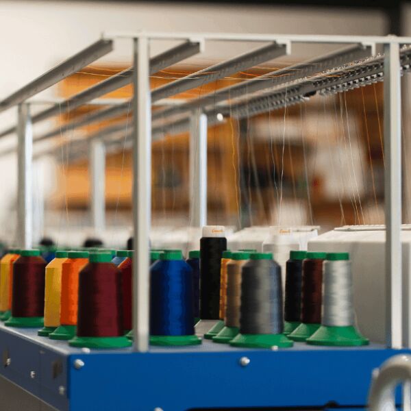 Image of threads at apparel decorating company